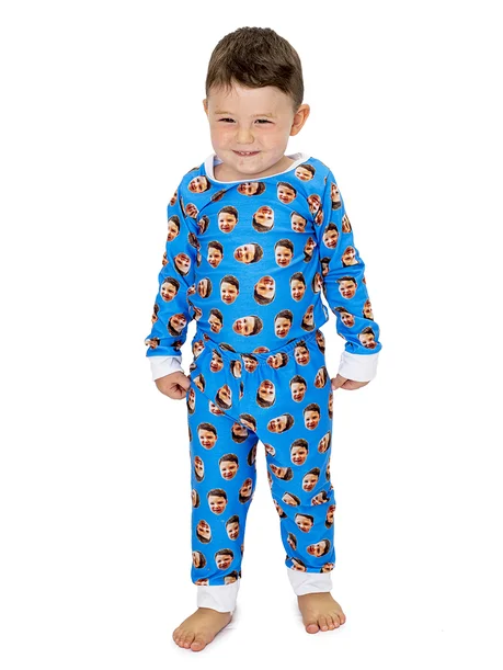 Pijama boddy baby longo azul