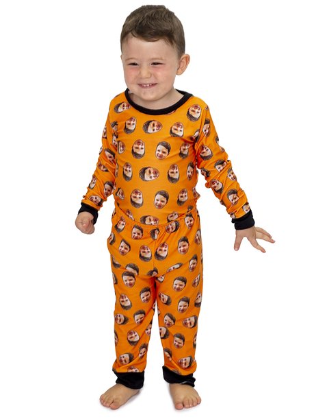 Pijama boddy baby longo laranja