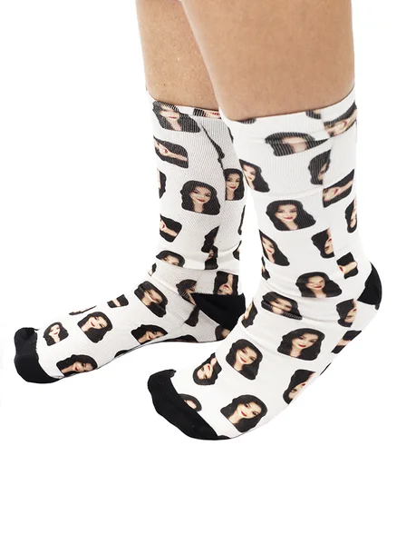 meia personalizada branca