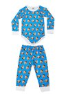 Pijama body baby longo azul