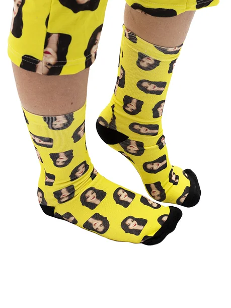 Meia personalizada amarela