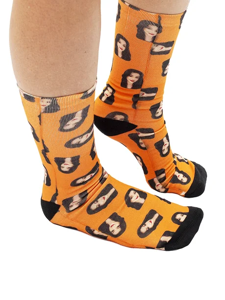 Meia personalizada laranja