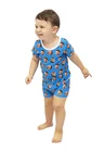 Pijama body baby curto personalizado azul