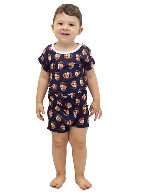 Pijama body baby curto azul marinho