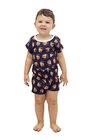 Pijama body baby curto azul marinho