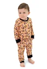 Pijama body baby personalizado longo laranja