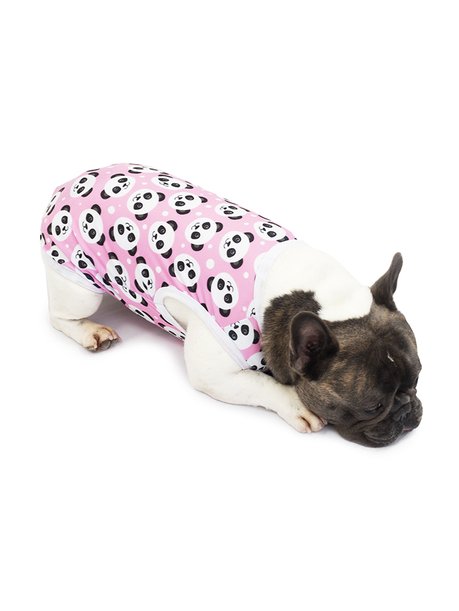 roupa pet divertido pandinhas rosa