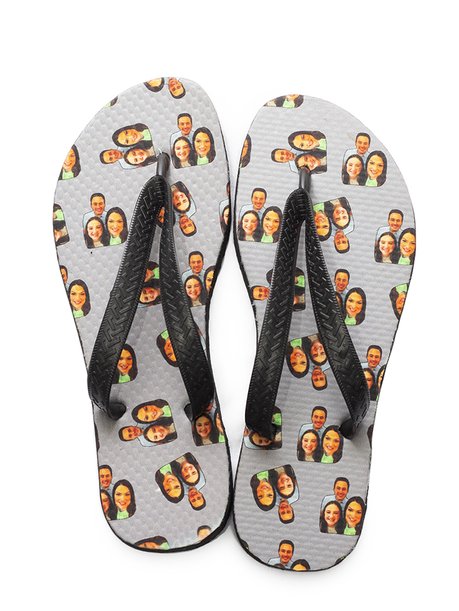 chinelo personalizado cinza