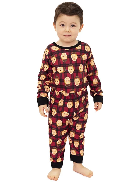 02 pijama personalizado body baby longo xadrez red