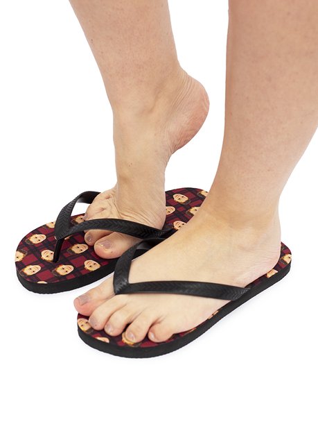 01 chinelo personalizado xadrez red