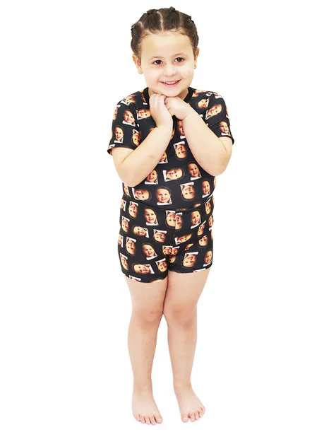 02 pijama personalizado body baby curto preto