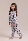 01 pijama infantil longo patinhas preto a branco