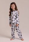 02 pijama infantil longo patinhas preto a branco