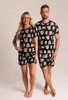 09 pijama casal personalizado com foto curto preto