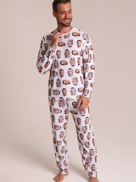 13 pijama casal personalizado com foto longo branco