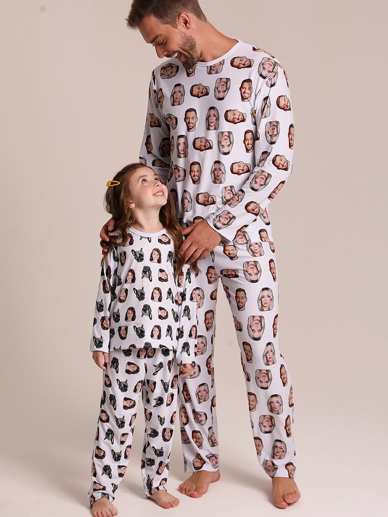 33 pijama casal personalizado com foto longo branco