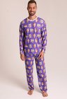 01 pijama casal personalizado com foto longo roxo m g