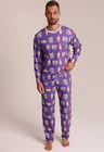02 pijama casal personalizado com foto longo roxo m g