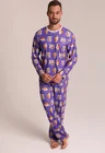 03 pijama casal personalizado com foto longo roxo m g