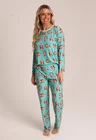 09 pijama casal personalizado com foto longo turquesa