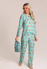 15 pijama casal personalizado com foto longo turquesa