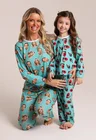 23 pijama casal personalizado com foto longo turquesa