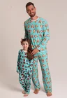 28 pijama casal personalizado com foto longo turquesa