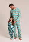 29 pijama casal personalizado com foto longo turquesa