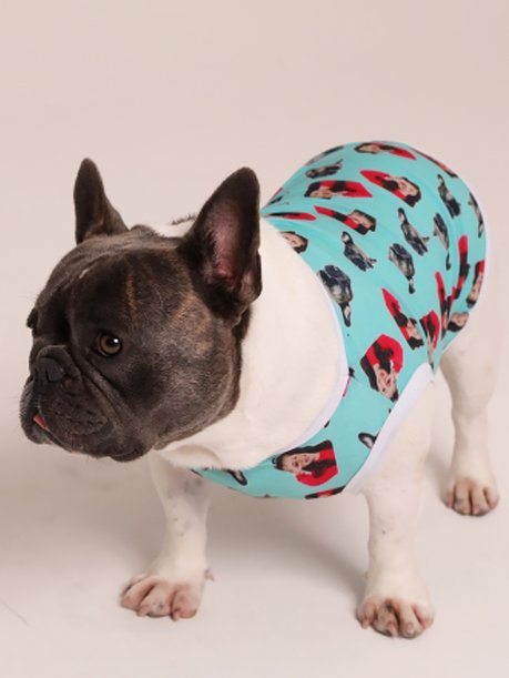 40 pijama casal personalizado com foto longo turquesa
