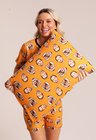 19 pijama casal personalizado com foto curto laranja