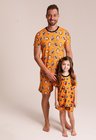 24 pijama casal personalizado com foto curto laranja