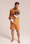 43 pijama casal personalizado com foto curto laranja
