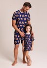 03 tal pai tal filho a pijama personalizado masculino curto e infantil azul marinho