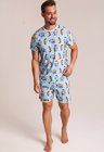02 pijama personalizado masculino curto azul bebe