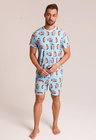 03 pijama personalizado masculino curto azul bebe