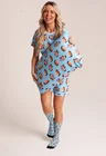 03 pijama personalizado feminino curto fronha tapa olho meia azul bebe m