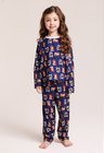 36 pijama personalizado infantil longo azul marinho