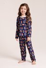 37 pijama personalizado infantil longo azul marinho
