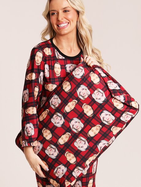 24 pijama personalizado masculino longo xadrez red