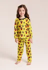 05 pijama personalizado feminino longo amarelo