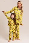 08 pijama personalizado feminino longo amarelo