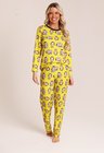 09 pijama personalizado feminino longo amarelo