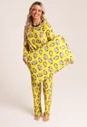 24 pijama personalizado feminino longo amarelo