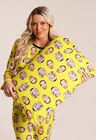 26 pijama personalizado feminino longo amarelo