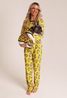 35 pijama personalizado feminino longo amarelo