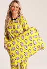 47 pijama personalizado feminino longo amarelo