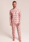 03 pijama personalizado feminino longo rosa salmao