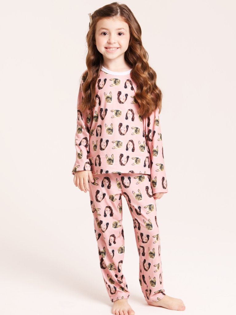 26 pijama personalizado feminino longo rosa salmao