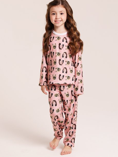 27 pijama personalizado feminino longo rosa salmao