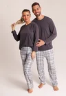 28 pijama feminino longo grey